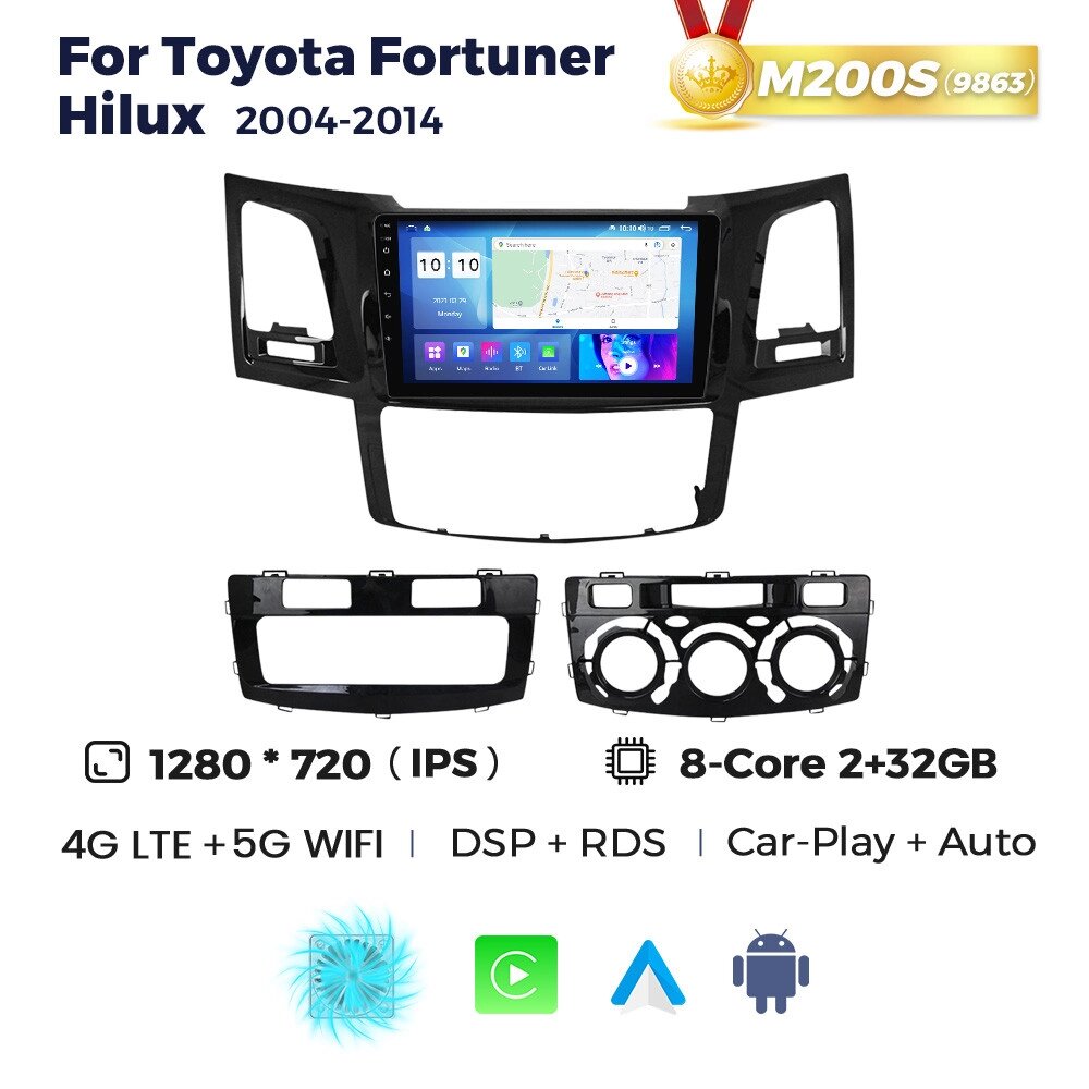 Штатна магнітола Toyota Fortuner, Hilux (2004-2014) M95 (2/32 Гб), HD (1280x720) QLED, GPS від компанії Мега Звук - фото 1