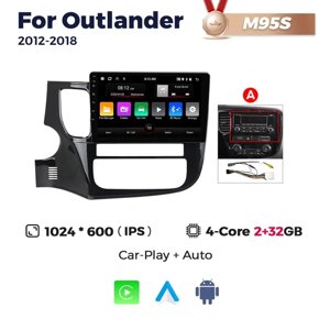 Штатна магнітола Mitsubishi Outlander 3 (2012-2018) M300 (4/32 Гб), 2K (2000x1200) QLED, GPS + 4G + CarPlay