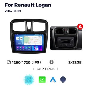 Штатна магнітола Renault Logan (L52/K52) (2012-2019) M600 (6/128 Гб), HD (1280x720) QLED, GPS + 4G + CarPlay