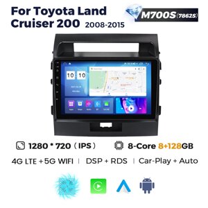 Штатна магнітола Toyota Land Cruiser 200 (2007-2015) M700 (8/128 Гб), 2K (2000x1200) QLED, GPS + 4G + CarPlay