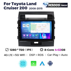 Штатна магнітола Toyota Land Cruiser 200 (2007-2015) M300 (4/32 Гб), 2K (2000x1200) QLED, GPS + 4G + CarPlay