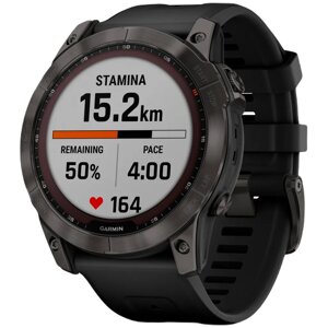 Смарт-годинник Garmin Fenix 7X Sapphire Solar Carbon Gray DLC Titanium with Black Band (010-02541-10/11/34)