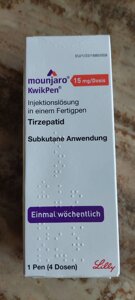 МУНДЖАРО 15mg KwikPen Мунжаро ручка (Німеччина) для схуднення Tirzepatide