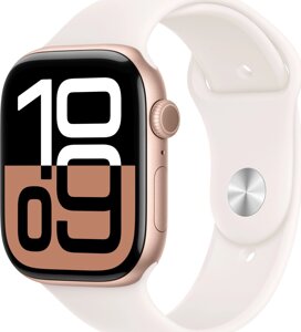 Apple Watch Series 10 GPS 42mm Rose Gold Alu. Case w. Light Blush Sport Band - S/M (MWWH3)