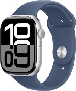 Apple Watch Series 10 GPS 42mm Silver Alu. Case w. Denim Sport Band - S/M (MWWA3)