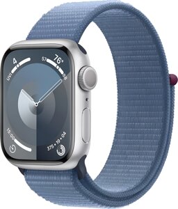 Apple Watch Series 9 GPS 41mm Silver Aluminum Case with Winter Blue Sport Loop (MR923)