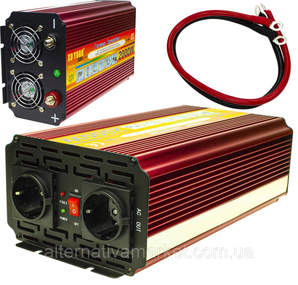 Інвертор 12V-220 "XUYUAN 2000W MOD", перетворювач напруги 12V-220V (Модифікована Сінусоїда, 2000Вт) від компанії Є-сенс - фото 1