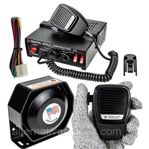 Спецсигнал СГУ 12v 200w "FEDERAL SIGNAL CJB-200W" (Рупор COMPACT, мікрофон, блок 8 мелодій)