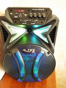 Колонка аккумуляторная 12 дюймов с микрофоном ZPX-7782/150W (USB/FM/Bluetooth/TWS)