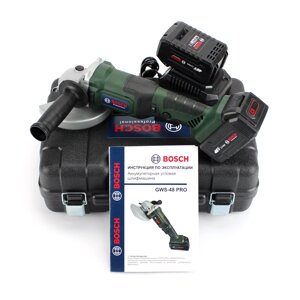 Аккумуляторна болгарка Bosch GWS-48 PRO ( 48V, 6Ah) з регулятором обертів. УШМ Бош