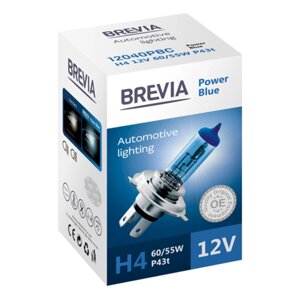 Галогенова лампа Brevia H4 12V 60/55W P43t Power Blue CP