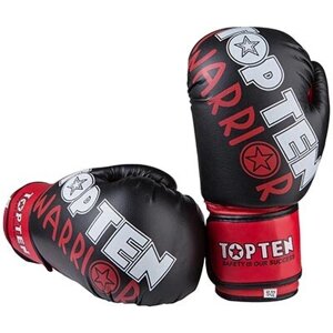 Боксерські рукавички TopTen WARRIOR, PVC, 10oz, чорно-червоний