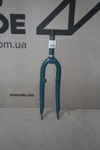 Вилка 26" Жорстка Сталь 1-1/8 rod-158 різьб. v-br смарагдовий (матовий) Pantone 7476C 60% matt (пошкодження