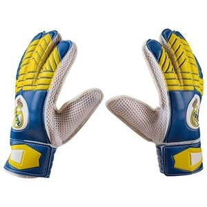 Воротарські рукавички Latex Foam REALMADRID, синьо-жовтий, розміри 7, 8