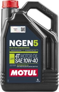 Олива для 4-х тактних двигунів мотоциклів, 4л. NGEN 5 SAE 10W40 4T MOTUL 111830