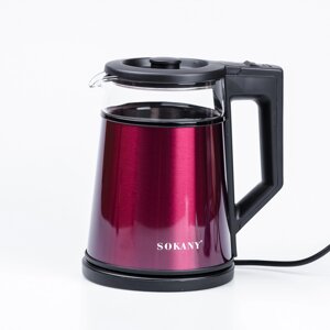 Електрочайник Sokany SK-SH-1076B Electric Kettle 2000W 1.7l Червоний