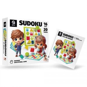 Деревʼяна логічна гра "Судоку геометричне",16 елементів