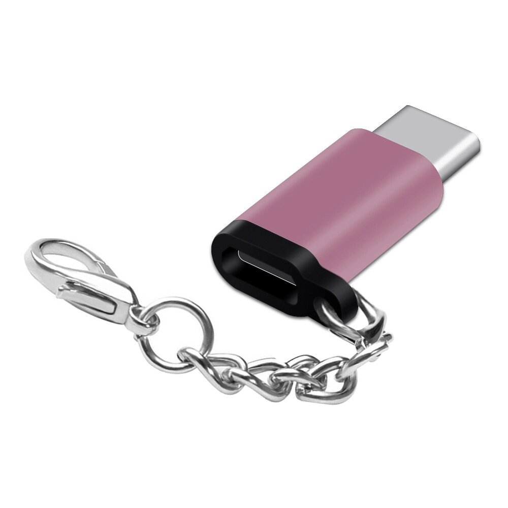 Адаптер перехідник Micro USB — Type-C AS3216 Рожевий від компанії А11 - фото 1