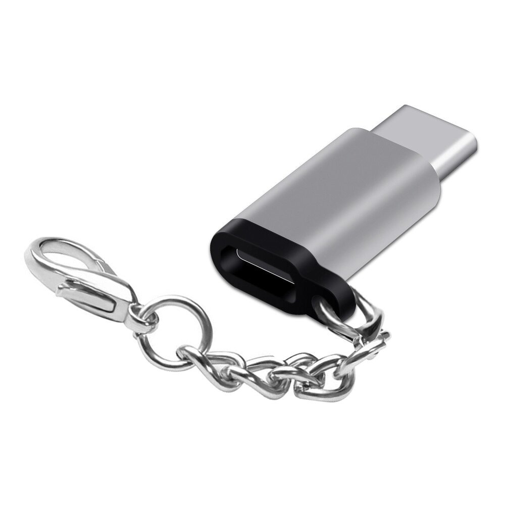 Адаптер перехідник Micro USB — Type-C AS3216 Сріблястий від компанії А11 - фото 1