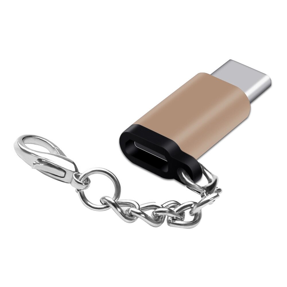 Адаптер перехідник Micro USB — Type-C AS3216 Золотистий від компанії А11 - фото 1