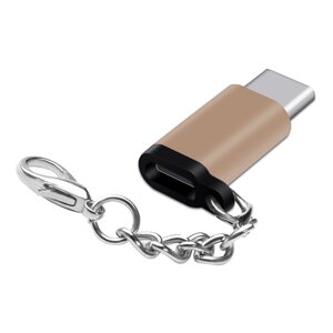 Адаптер перехідник Micro USB — Type-C AS3216 Золотистий