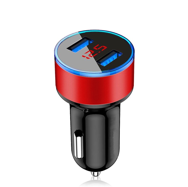 Автомобільний зарядний пристрій Quick Charge 3.1 USB 2 port LED Display XS1163 Червоний. Заряджання в машину від компанії А11 - фото 1