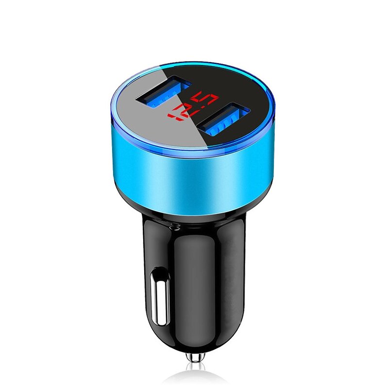 Автомобільний зарядний пристрій Quick Charge 3.1 USB 2 port LED Display XS1163 Синій. Заряджання в машину від компанії А11 - фото 1