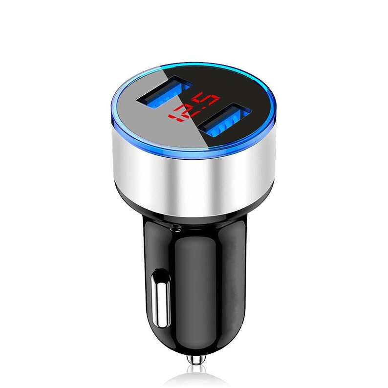 Автомобільний зарядний пристрій Quick Charge 3.1 USB 2 port LED Display XS1163 Сріблястий. Заряджання в машину від компанії А11 - фото 1