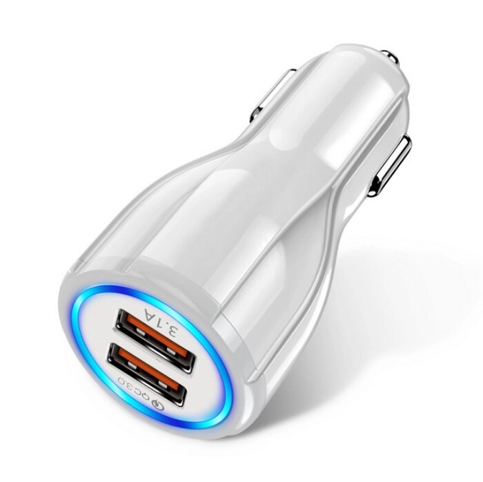 Автомобільний зарядний пристрій Quick Charge 3.1 USB 2 port WE43124 Білий від компанії А11 - фото 1