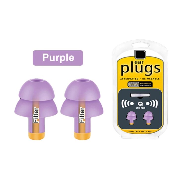 Беруші для сну Silicone Filter Ear Plugs DE90987 Фіолетовий від компанії А11 - фото 1