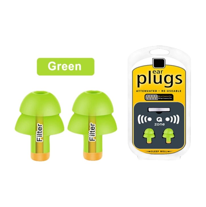 Беруші для сну Silicone Filter Ear Plugs DE90987 Зелений від компанії А11 - фото 1