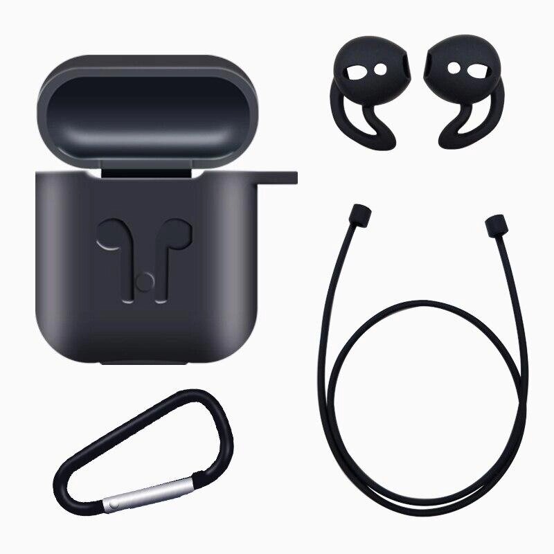 Чохол для AirPods — 4 предмети Чорний від компанії А11 - фото 1