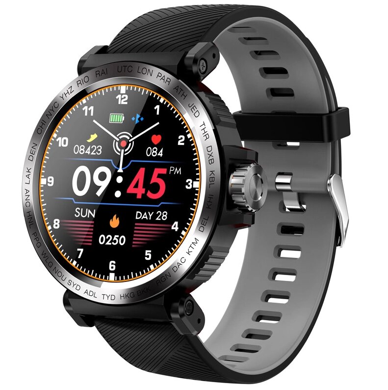 Чоловічий розумний смарт-годинник Full Touch Screen Sport Smart Watch RS17I Чорно-сірий від компанії А11 - фото 1