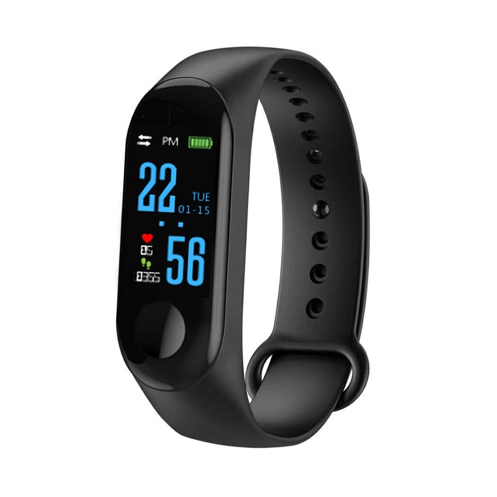 Фітнес-браслет Smart Bracelet Mi Band M3. USB зарядка. Чорний від компанії А11 - фото 1