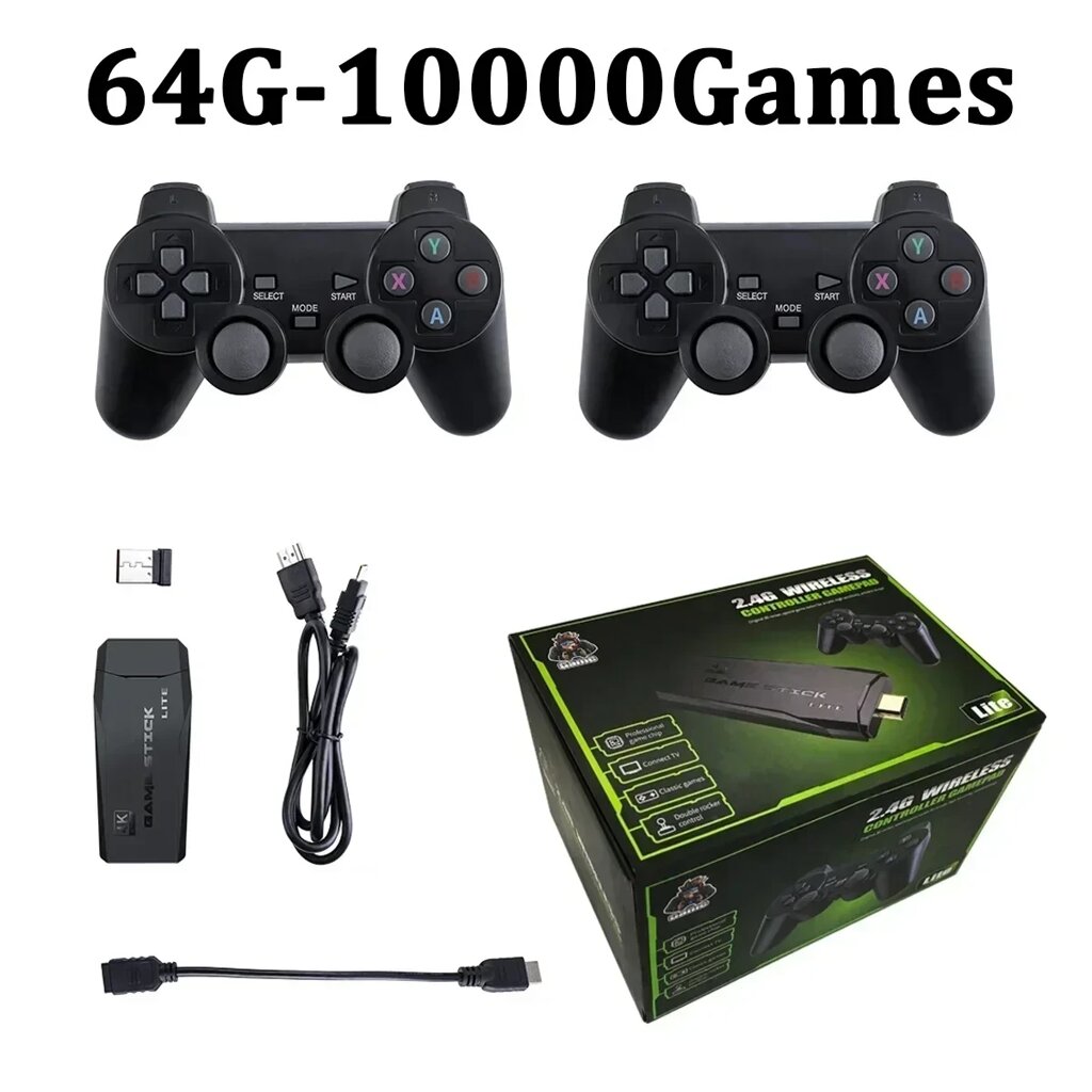 Ігрова Приставка з бездротовими Джойстиками HDMI Game Stick Lite M8 64Gb 10000 ігор 4K Ultra HD від компанії А11 - фото 1