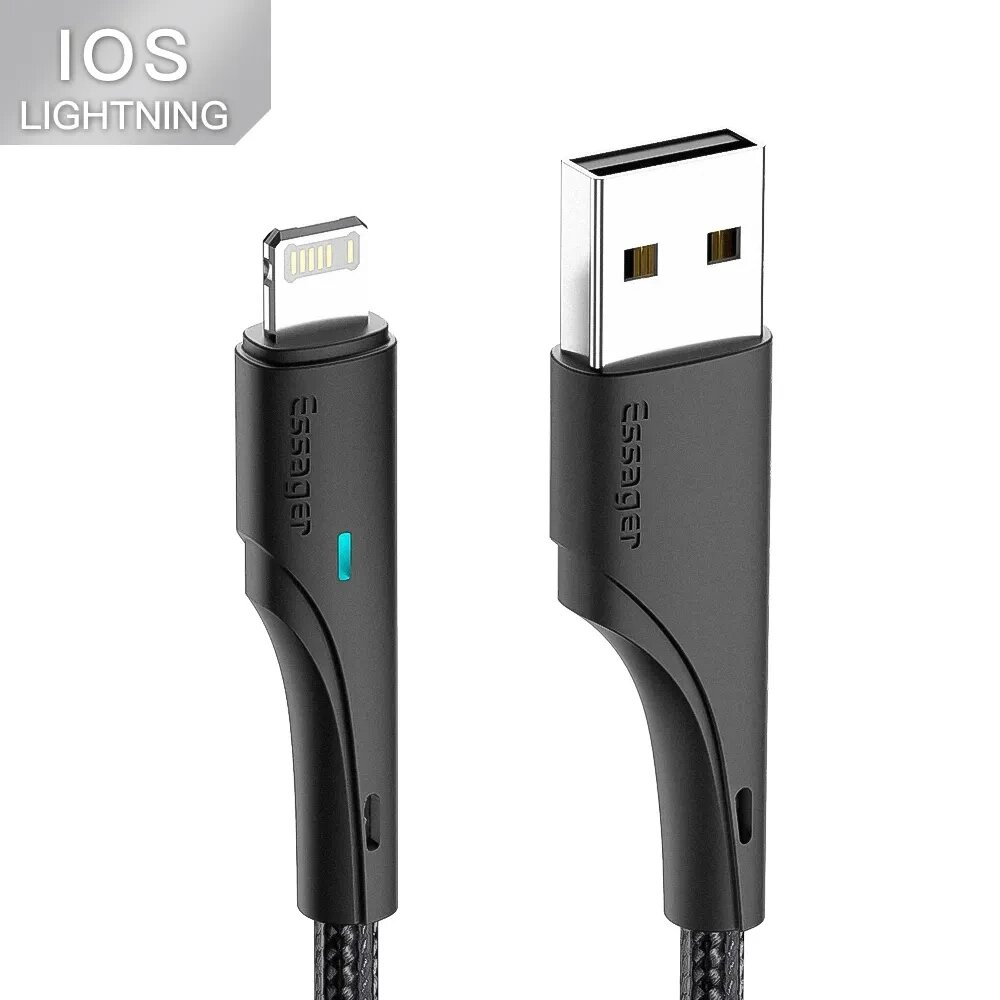 Кабель для швидкого заряджання iPhone USB — Lightning 2.4 A 1 м. Зарядний заряджання дріт шнур на айфон лайтінг QJ73 від компанії А11 - фото 1