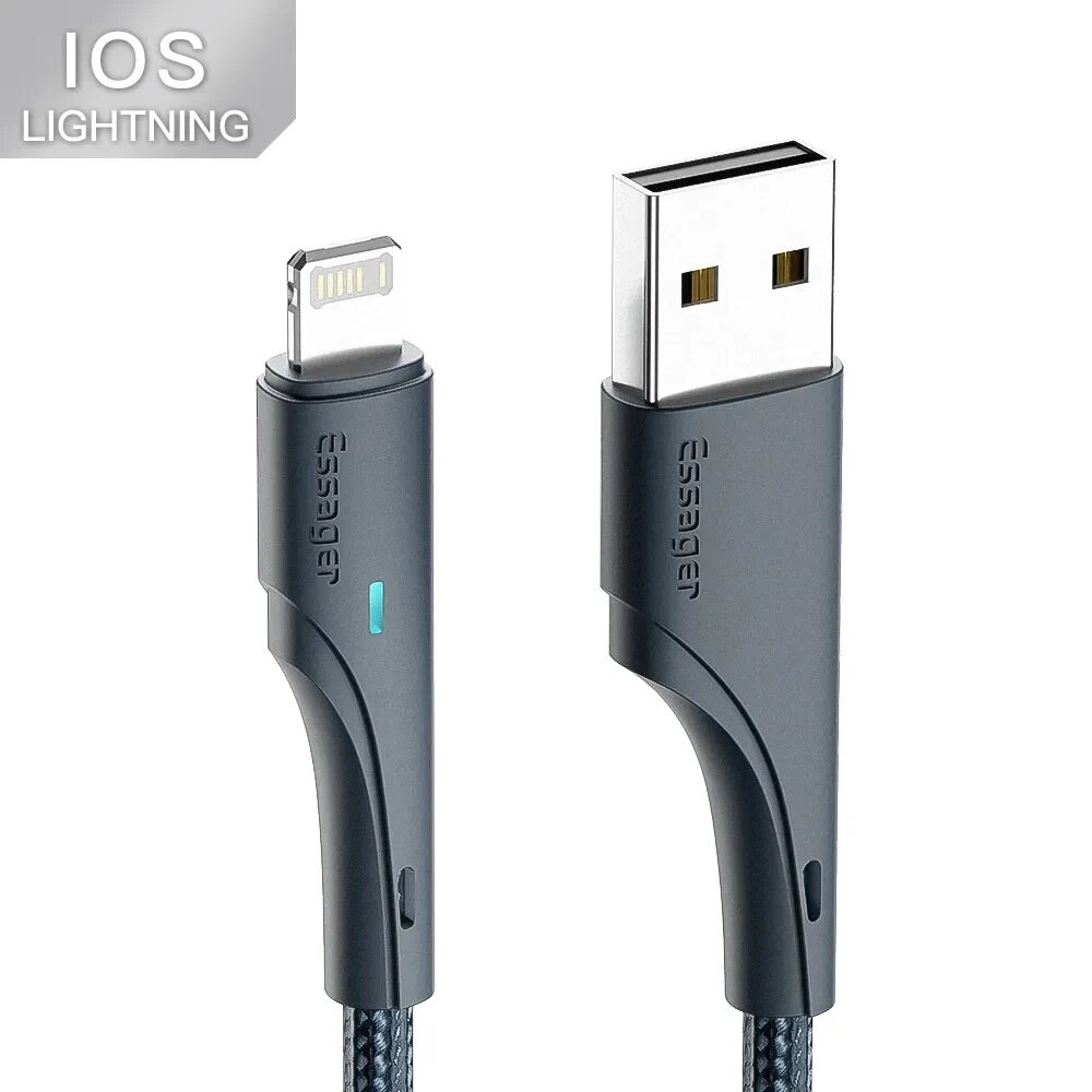 Кабель для швидкого заряджання iPhone USB — Lightning 2.4 A 1 м. Зарядний заряджання дріт шнур на айфон лайтінг QJ74 від компанії А11 - фото 1