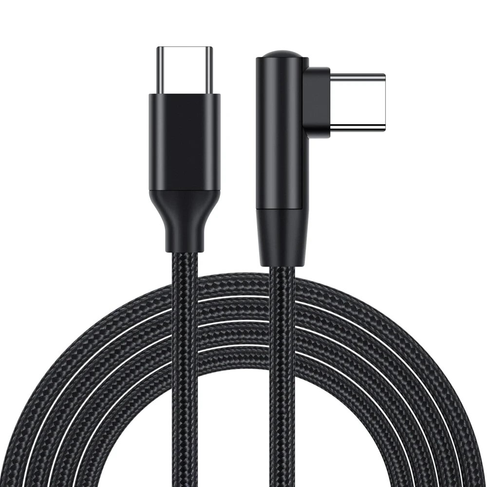 Кабель кутового швидкого заряджання 3A USB Type-C — USB Type-C 1 м. Зарядний дріт шнур для телефона смартфона D7-1 від компанії А11 - фото 1