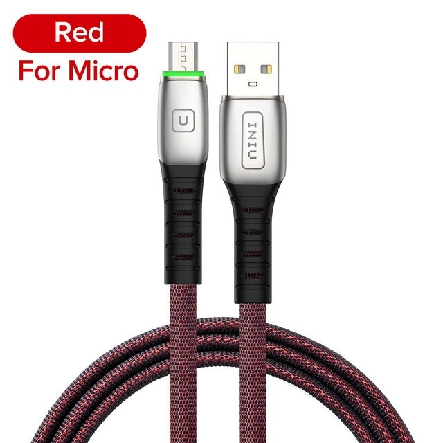 Кабель швидкого заряджання Inui 3.1 A USB — Micro USB 1 метр QW890004 Червоний від компанії А11 - фото 1