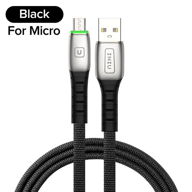 Кабель швидкого заряджання Inui 3.1 A USB — Micro USB 1 метр QW890004 Чорний від компанії А11 - фото 1