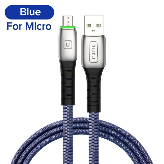 Кабель швидкого заряджання Inui 3.1 A USB — Micro USB 1 метр QW890004 Синій від компанії А11 - фото 1