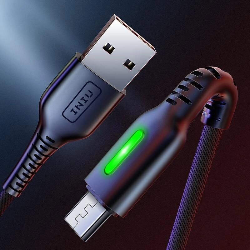 Кабель швидкого заряджання Inui 3A USB — Micro USB 1 метр VB7311345 Чорний від компанії А11 - фото 1