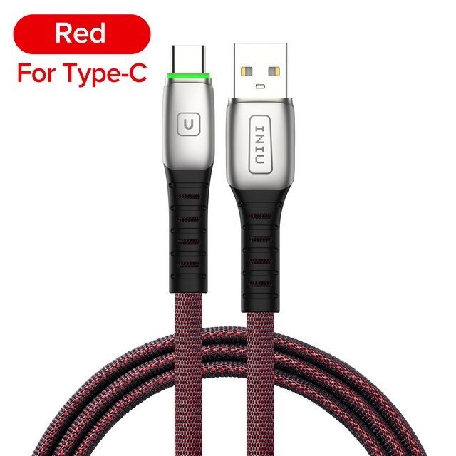 Кабель швидкого заряджання Quick Charge 3.1 A Iniu USB — Type-C 1 метр CD31154 Червоний від компанії А11 - фото 1