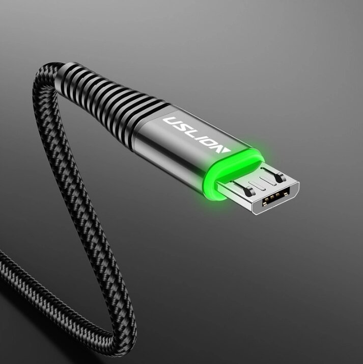 Кабель швидкого заряджання Uslion 3A USB — Micro USB 1 метр DE21421 Чорний від компанії А11 - фото 1