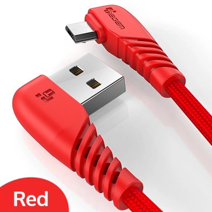 Кабель Tiegem 2.4A USB — Micro USB 1 метр NN38444 Червоний від компанії А11 - фото 1