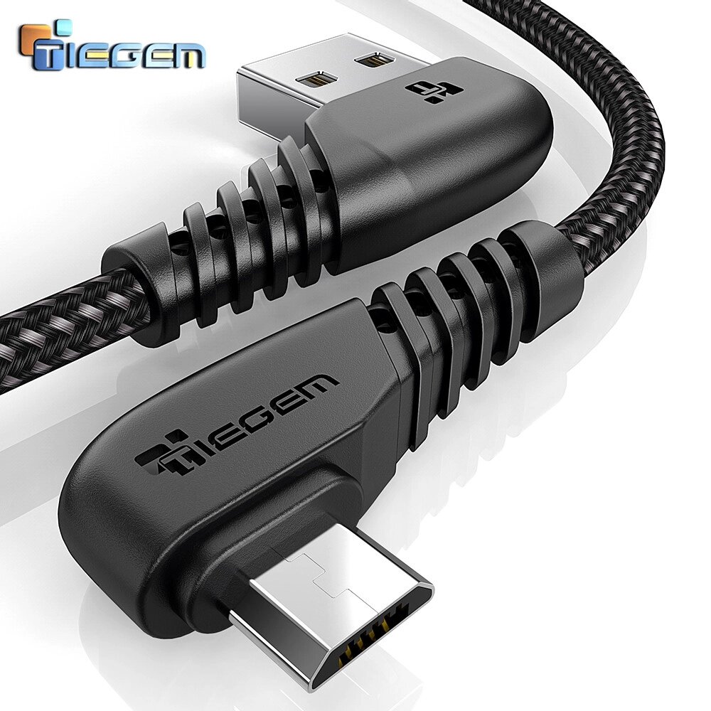 Кабель Tiegem 2.4A USB — Micro USB 1 метр NN38444 Чорний від компанії А11 - фото 1