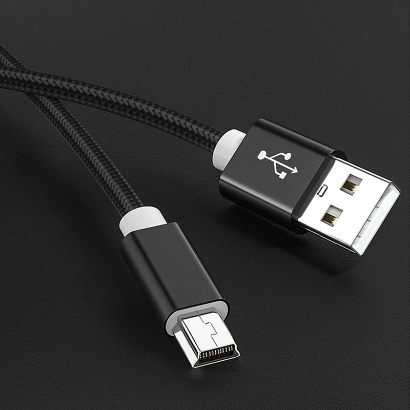 Кабель USB 2.0 — Mini USB 1 метр VDE43 Чорний. Шнур зарядка Mini USB to USB. ЕСБ — Міні ЮСБ від компанії А11 - фото 1