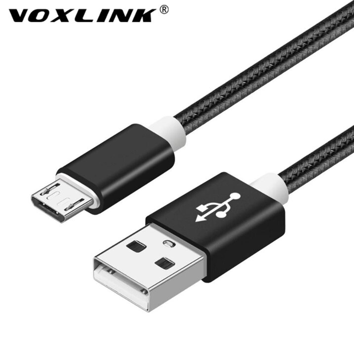 Кабель Voxlink 2A USB — Micro USB 1 метр FE216654 Чорний від компанії А11 - фото 1