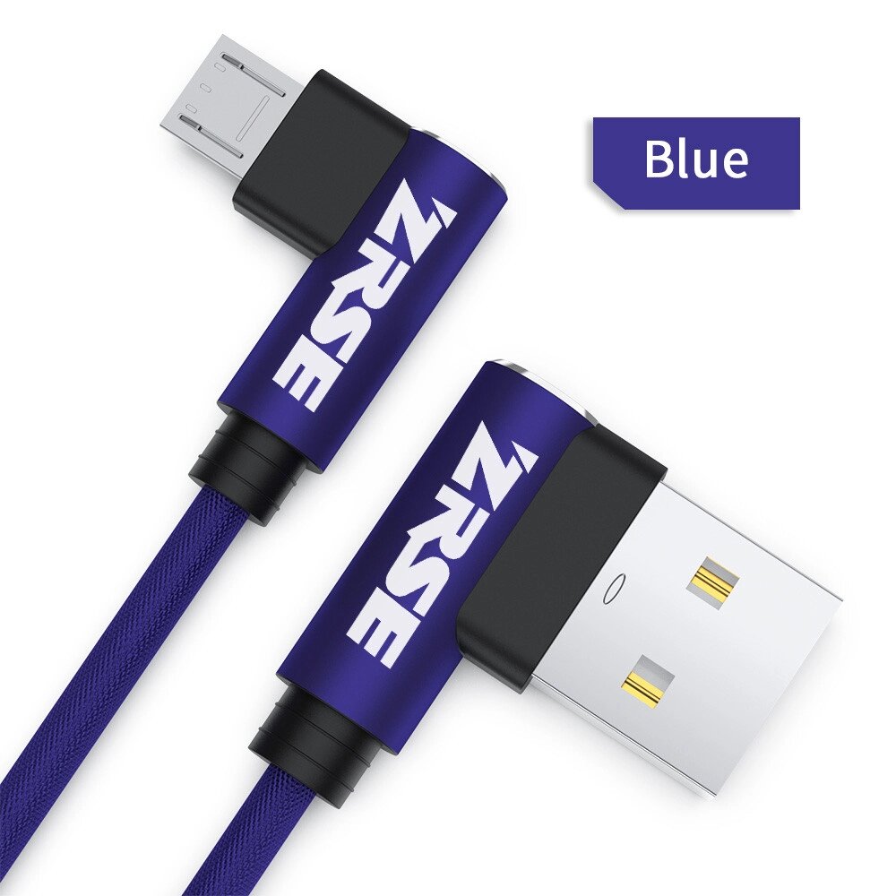 Кабель Zrse 2.4A USB - Micro USB 1 метр AS893211 Синий від компанії А11 - фото 1