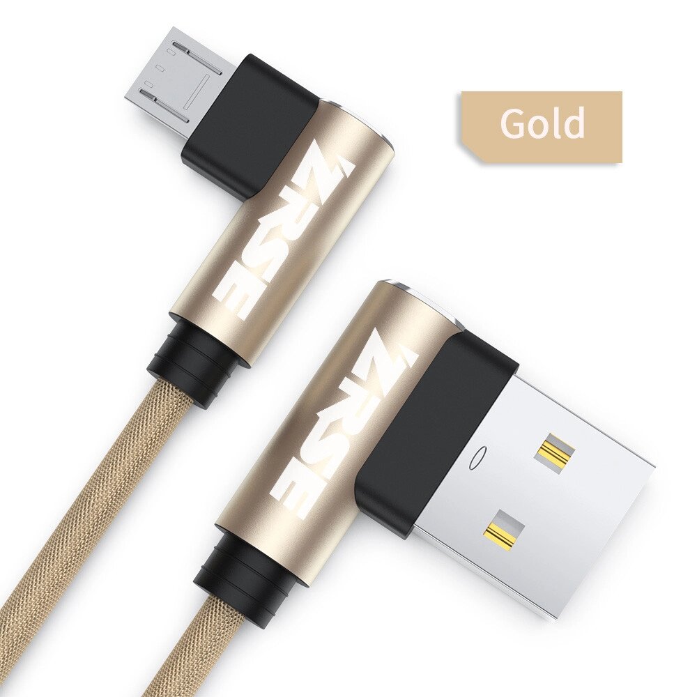 Кабель Zrse 2.4A USB — Micro USB 1 метр AS893211 Золотистий від компанії А11 - фото 1